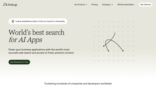 Linkup - Motor de búsqueda inteligente que proporciona datos web en tiempo real para aplicaciones IA - Logo