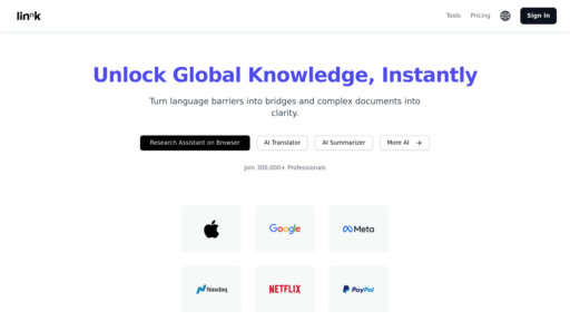 Linnk AI - Smart research platform: auto document parsing, summarization and translation - Logo