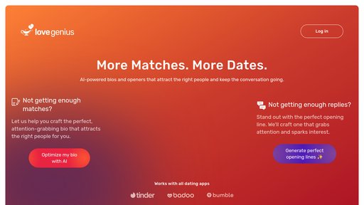 LoveGenius - Optimisateur de profils de rencontre créant des présentations et messages personnalisés - Logo