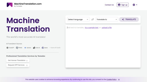 Machine Translation - Smart multi-engine translation platform with 270+ languages for global communication - Logo