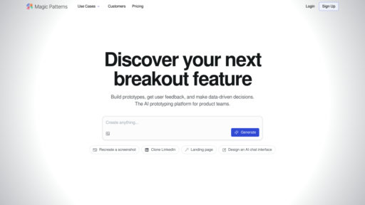 Magic Patterns - Texto a prototipos interactivos, colaboración en tiempo real para desarrollo - Logo