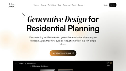 Maket AI - Plataforma de diseño residencial automático para planos y visualizaciones 3D - Logo