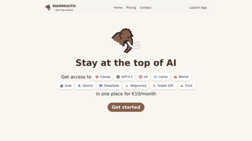 Mammouth AI - Plataforma unificada de texto e imagen IA, 10€/mes - Logo