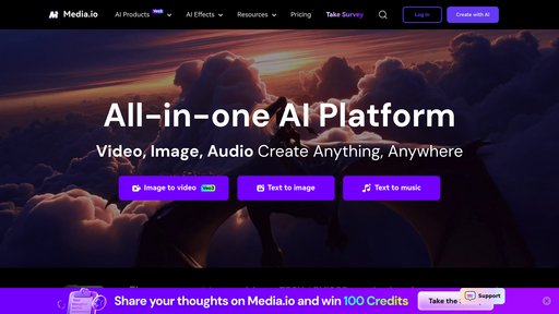 Media.io - Éditeur multimédia en ligne pour vidéos, audio et images - sans téléchargement - Logo