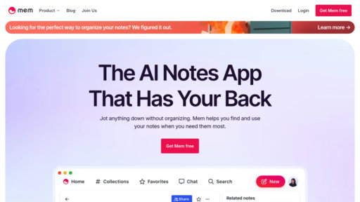 Mem AI - Plataforma de notas inteligente con organización automática y búsqueda - Logo