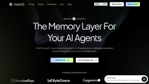 Mem0 - Système mémoire intelligent pour interactions IA personnalisées et gestion contextuelle - Logo