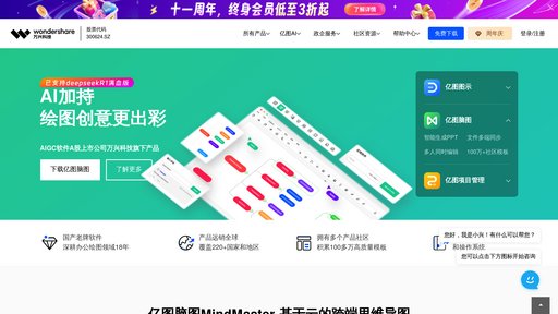 亿图脑图 - Herramienta de mapas mentales inteligente con colaboración en tiempo real - Logo