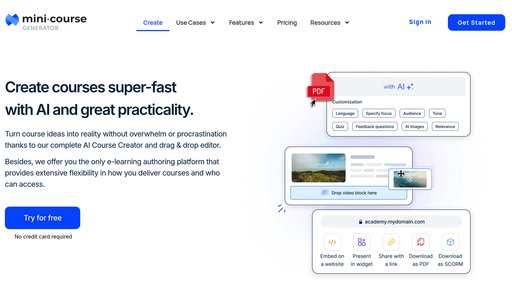 Mini Course Generator - Créateur de micro-cours intelligent pour former et diffuser rapidement - Logo