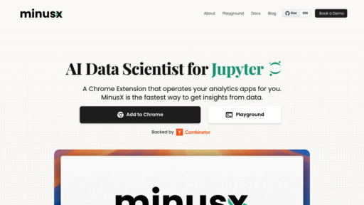 MinusX - Open source data assistant for natural language analysis automation - Logo