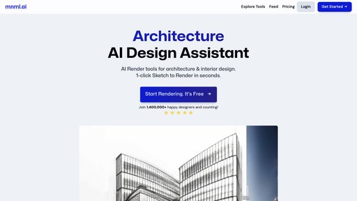 mnml.ai - Bocetos a renders profesionales con 40+ estilos visuales - Logo