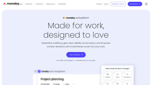 monday.com - Plataforma de trabajo para colaboración, gestión de proyectos y automatización - Logo