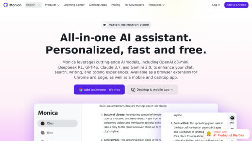 Monica AI - Asistente inteligente para chat, creación, programación e imágenes - Logo