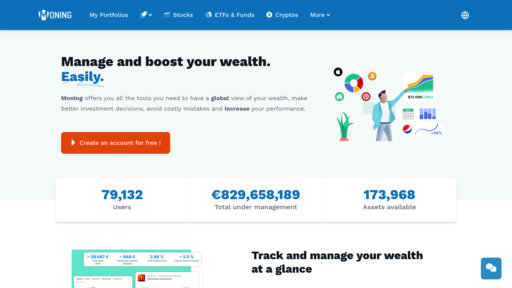 Moning - Plataforma de inversión inteligente con calificaciones acciones y seguimiento dividendos - Logo