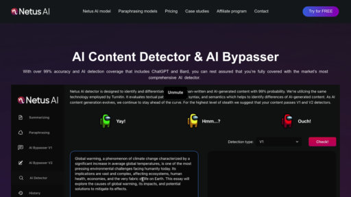 Netus AI - Herramienta de paráfrasis y detección IA - humanizar y verificar textos - Logo