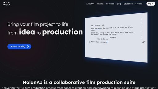 NolanAI - Intelligent filmmaking platform for screenplay development and visual pre-production - Logo