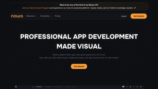 Nowa - Plataforma visual Flutter para crear aplicaciones multiplataforma rápidamente - Logo