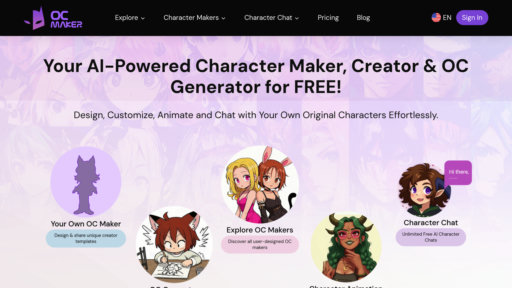 OC Maker - Generador de personajes inteligente con personalización, animación e interacción - Logo