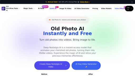 Old Photo AI - Animez vos vieilles photos en vidéos avec des mouvements naturels - Logo