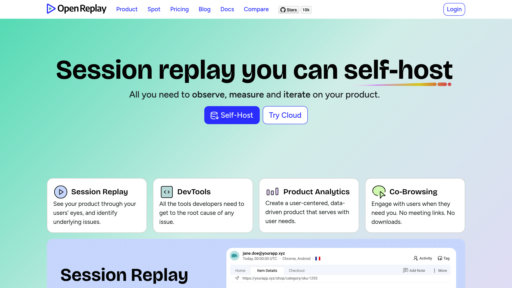 OpenReplay - Plataforma open-source de reproducción de sesiones con autoalojamiento seguro - Logo