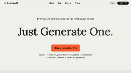 OptimizerAI - Genera efectos de sonido profesionales desde texto, libres de derechos y personalizables - Logo