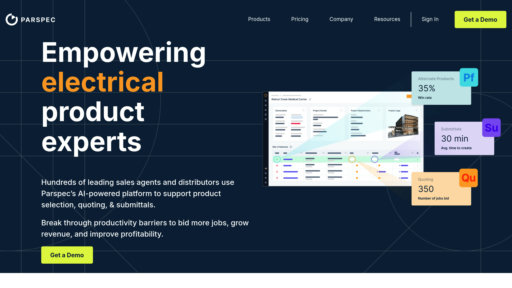 Parspec - Plateforme intelligente pour sélection produits électriques et éclairage, devis automatiques - Logo
