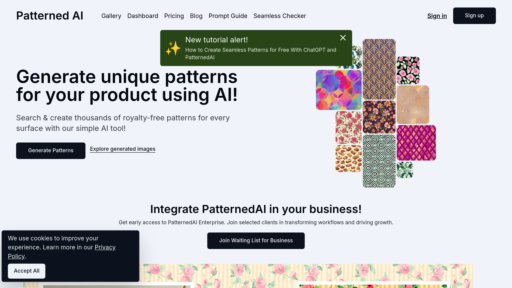 Patterned AI - Herramienta de diseño de patrones - crea diseños continuos libres de derechos - Logo