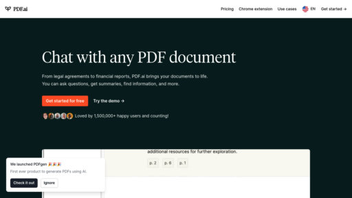 PDF.ai - Outil de dialogue PDF intelligent pour questions-réponses automatiques - Logo