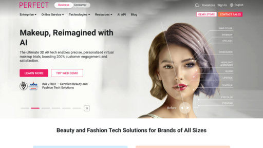 Perfect Corp. - Plateforme beauté avec essayage virtuel et diagnostic cutané - Logo