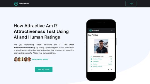 Photoeval - Puntuación de atractivo facial con análisis y mejoras - Logo