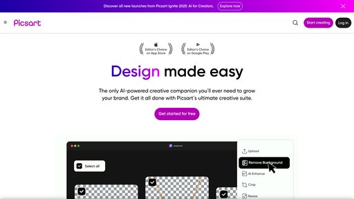 Picsart - 智能图像视频编辑工具，自动设计创意内容 - Logo