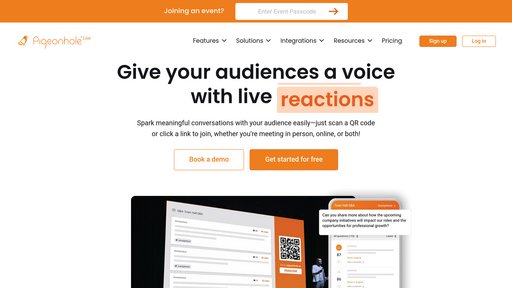 Pigeonhole Live - Reuniones interactivas con preguntas y votaciones en tiempo real - Logo
