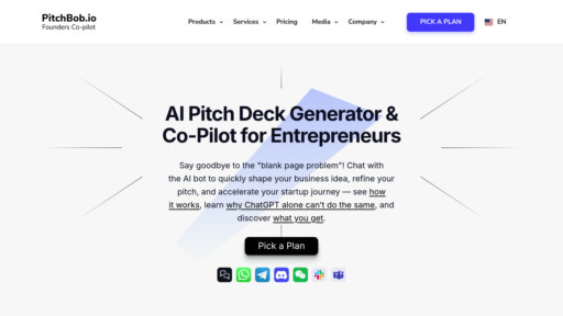 PitchBob.io - AI platform for creating pitch decks and accessing investor database - Logo