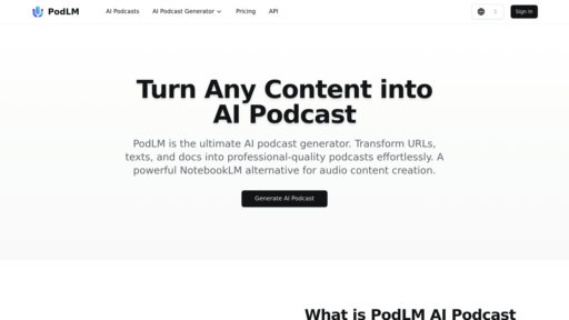 PodLM - Plataforma inteligente que convierte texto en podcasts profesionales - Logo