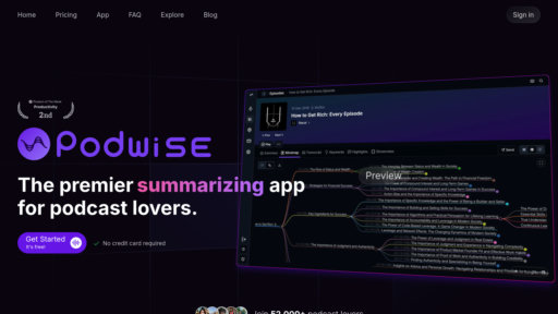 Podwise AI - Herramienta de aprendizaje con podcasts, resúmenes y mapas conceptuales - Logo