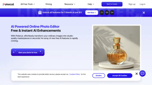 Pokecut - Smart photo editor with precise background removal and quality enhancement