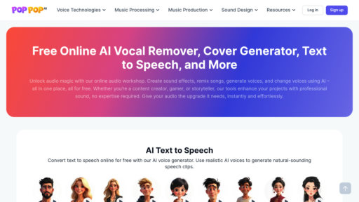 PopPop AI - Separación vocal y síntesis de voz para creación de audio en línea - Logo