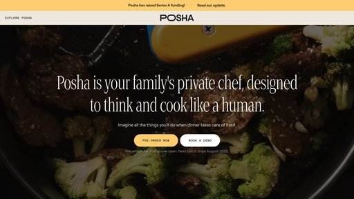 Posha - Smart cooking assistant with vision technology for automated meal preparation - Logo