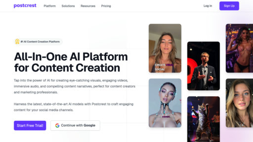 Postcrest - Plataforma creación contenido inteligente: imágenes, videos, audio y texto - Logo