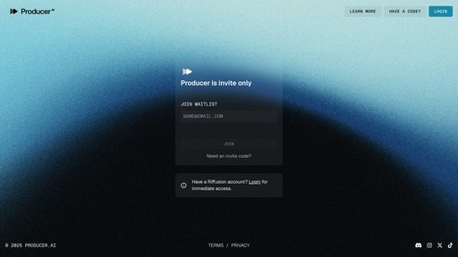 Producer AI - Plataforma de producción musical inteligente con composición automática y generación multipista - Logo
