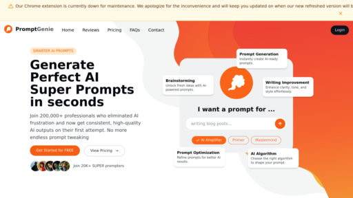 Prompt Genie - Optimización inteligente de prompts para ChatGPT e IA - Logo
