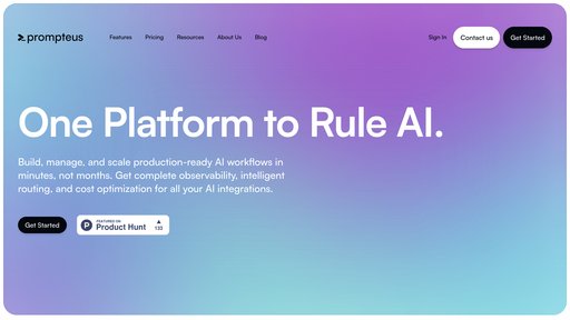 Prompteus - Plateforme IA sans code avec routage intelligent et optimisation des coûts - Logo