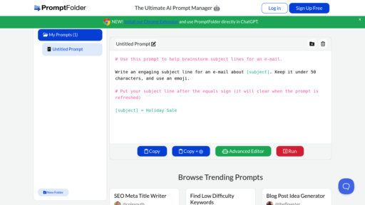 PromptFolder - AI prompt management platform to organize and share prompts - Logo