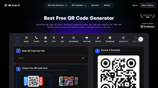 QR Code AI - Generador de códigos QR inteligente con personalización y análisis de datos - Logo