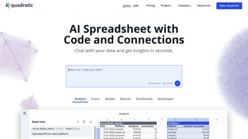 Quadratic - Intelligent spreadsheet with code execution and database connectivity for team collaboration - Logo