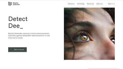 Reality Defender - Plataforma detección deepfake con monitoreo tiempo real audio y video - Logo