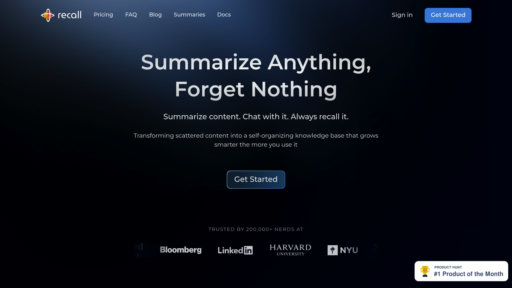 Recall - 智能知识管理工具，自动摘要与构建知识图谱 - Logo