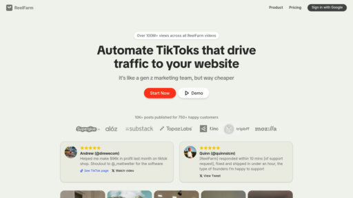 ReelFarm - Creación automática de videos para TikTok y redes sociales - Logo