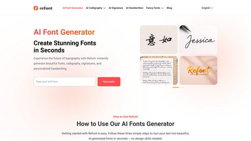 Refont - Generador de fuentes inteligente - caligrafía, firmas y estilos manuscritos - Logo