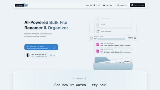 Renamer.ai - 智能文件重命名工具，批量自动整理文件库 - Logo