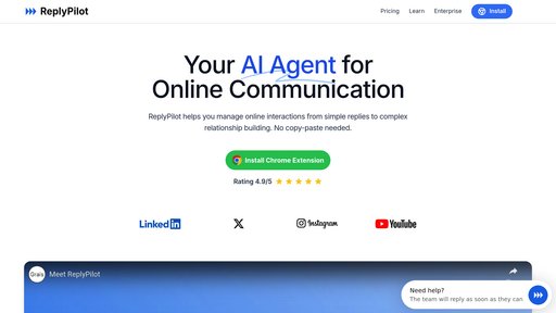 ReplyPilot - Asistente inteligente para redes sociales genera respuestas personalizadas automáticamente - Logo